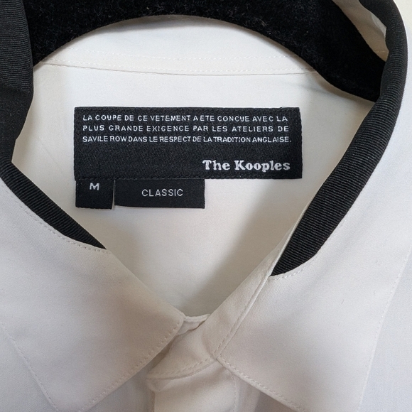 The Kooples classic button down white with black details sz M - Picture 5 of 6